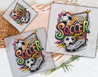 Graffiti Soccer DTF Transfer: Ready To Press Heat Transfer