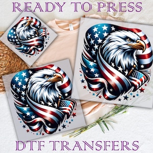 American Flag Eagle DTF Transfer: 4th July Patriotic Design