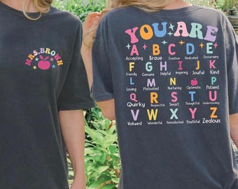 Personalized Teacher Alphabet DTF Transfer, Back To School Ready To Press