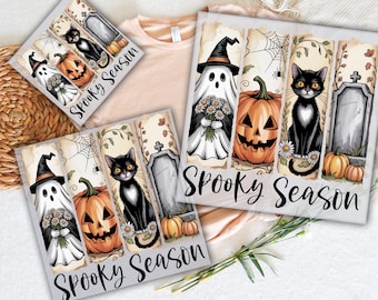 Spooky Season DTF, Halloween Heat Transfer, Ghost Pumpkin