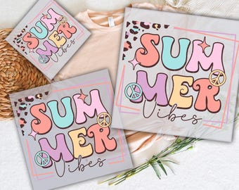Summer Vibes DTF Transfers, Ready to Press Heat Transfer Prints