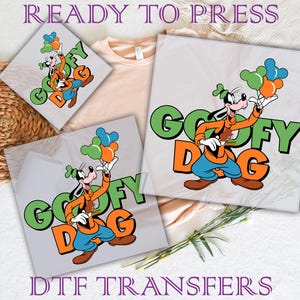 Goofy Dog Transfers, Disney Friends Ready To Press, Disney Friends Dtf Transfer, Cute Disney Heat Press, Disney Character Direct to Film