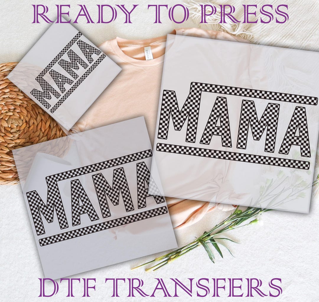 Checkered Mama DTF Transfer, Retro Mother's Day Heat Press Design - Etsy