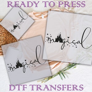 Disney Magical Ready To Press, Disney Magical Dtf Transfers, DTF Prints Heat Transfer, Ready To Ship, Disney Castle, Disney Family Dtf