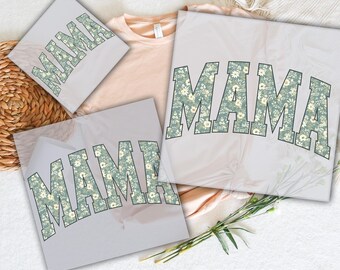 Floral Mama DTF Transfer, Mama Flowers Ready To Press, Varsity Mother's Day Transfer, Wildflower Mama Dtf, Retro Mama Direct to Film