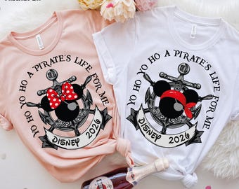Disney 2026 Pirate Dtf Transfer, Yo Ho Pirate's Life For Me Design
