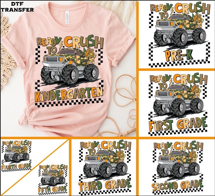 Preppy Truck Back To School DTF Transfer: Ready To Press
