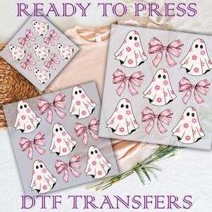 Halloween Dtf, Ghosts Dtf, Heat Press, Ribbons Dtf, Ready To Press, Spooky Dtf, DTF Transfers, Cute Ghosts Dtf, DTF Prints, Girl Ghosts Dtf