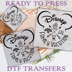 Disney Family Vacation DTF Transfer, Disney Ready To Press,Disney Cruise Transfer, Mickey And Minnie DTF, Disney Castle Heat Transfer
