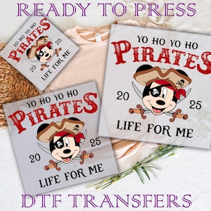 Disney Pirate Cruise Dtf Transfers, Disney Pirate Night Ready To Press, DTF Prints Heat Transfer, Disney Pirate Life For Me Dtf, Disney 2025