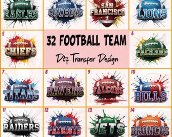 3D Football Drip Team Logo DTF Transfer: Ready to Press