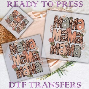 Leopard Mama Flower DTF Transfer, Mama Floral Boho Ready To Press, Retro Mama Transfer, Wildflower Floral Mama Dtf, Groovy Boho Dtf