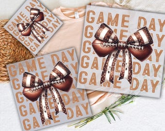 Game Day Football Bow DTF Transfer: Ready To Press