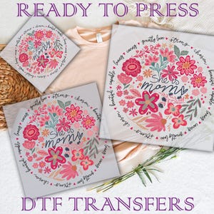 Boho She is Mom Dtf, Groovy Mama DTF Transfer, Boho Flower Mama Ready To Press, Boho Floral Mama Transfer, Retro Mama Dtf