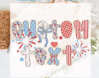 Personalized Patriotic DTF Transfer: Custom Name 4th of July Heat Press
