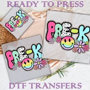 Preppy Pre-K Dtf Transfer, Back To School Dtf Transfer, Kindergarten Ready To Press, Second Grade Dtf, Teacher Transfer, Pre-K Teacher Dtf