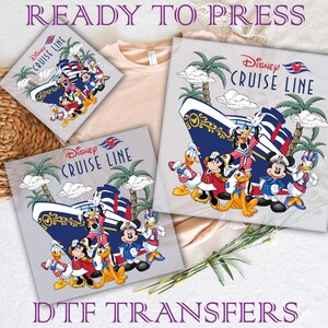Disney Cruise Line Dtf Transfers, Disney Family Cruise Ready To Press, Disney Vacation DTF Prints,  Mickey and Friends Direct to Film