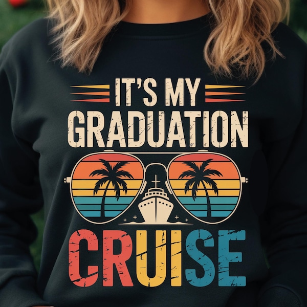 Retro It's My Graduation Cruise DTF Transfer, Sunset Sunglasses Class Of 2026 Heat Press