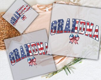 American Coquette Grandma Dtf Transfer, 4th Of July Grandma Ready To Press, Floral Gigi Heat Transfer, Mother's Day Dtf, Grandma Flag Dtf