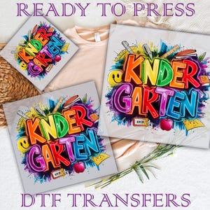 Kindergarten Graffiti DTF Transfer: Back To School Ready To Press