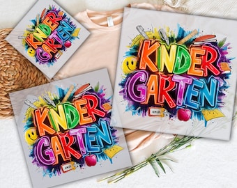 Kindergarten Graffiti DTF Transfer: Back To School Ready To Press