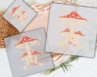 Boho Mushrooms DTF Transfer, Mushroom Ready To Press, Hippie Mushroom Transfer, Retro Mushroom Dtf Transfer, Groovy Boho Retro Mushroom Dtf