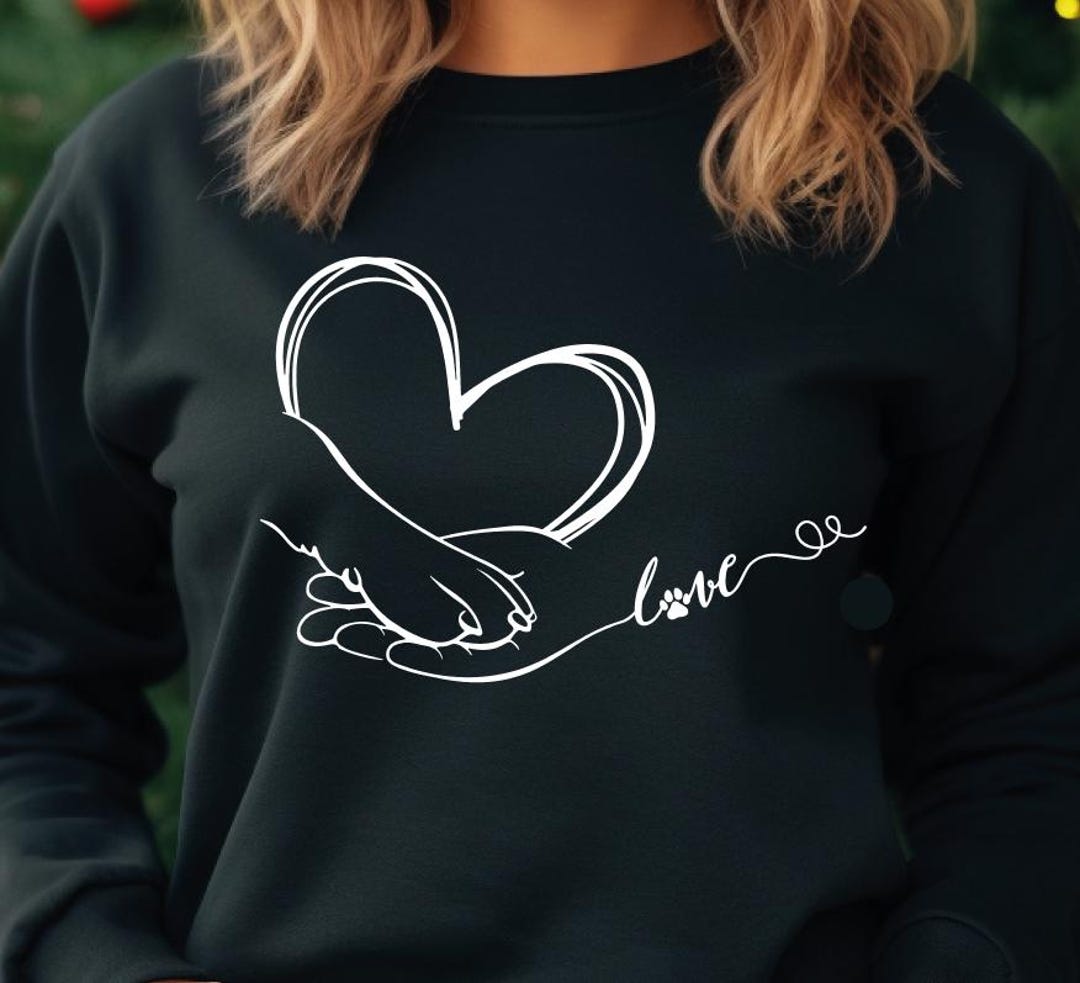 Heart Dog Paw DTF Transfer - Ready to Press Heat Transfer - Etsy