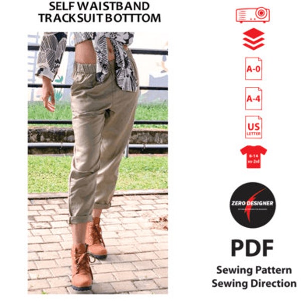 Tracksuit Bottom PDF Sewing Pattern, Tracksuit Bottom PDF, DIY Trouser Sewing pattern, Unique Tracksuit bottom Designs, Gift for your mom