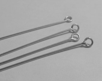 MS Eye Pins Headpins 12 or 24 pieces Bali Sterling Silver Fair Trade