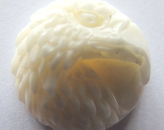 MS Eagle Head Cabochon 3 Sizes Carved Bone Fair Trade Bali