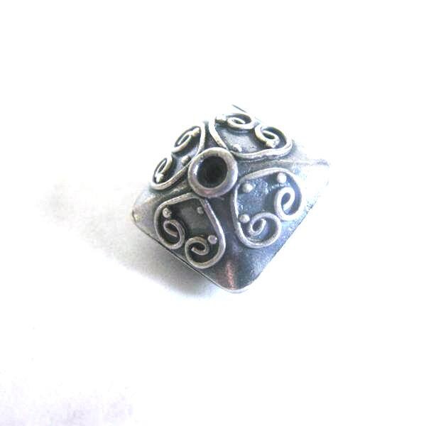 MS Wire Decorated Pillow Beads 4 Versions Bali Sterling Silver Fair Trade