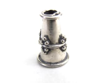 MS 4 Center Wire Dot Cones 12mm x 6mm Bali Sterling Silver Fair Trade