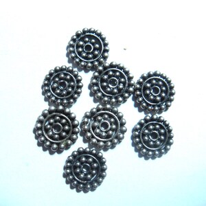 Perles d'espacement marguerites en argent sterling de Bali 10 mm Commerce équitable