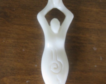 MS Spiral Goddess Divine Feminine 2 sizes Carved Cow Bone (B taurus) Bali Fair Trade