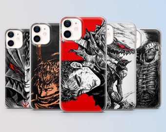 Berserk Anime Phone Case Manga Inspired Cover for iPhone 15, 14, 13, 12, 11, Samsung S24Ultra, S23FE, S22, A15, A54, A25, A14, Pixel 8A, 7