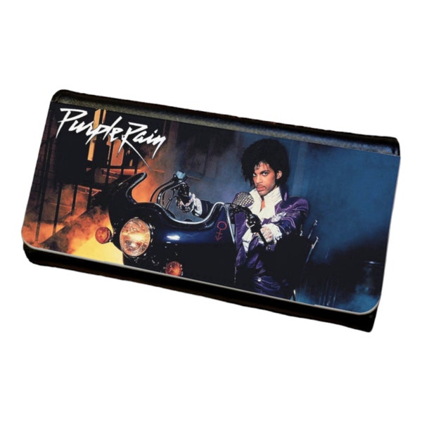 Prince Purple Rain Design Tri Fold Womens Wallet