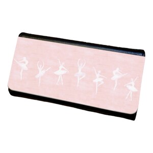 Cartera triple para mujer con diseño de bailarina de ballet rosa
