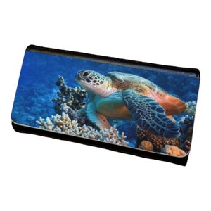 Sea Turtle Design Tri Fold Womens Wallet