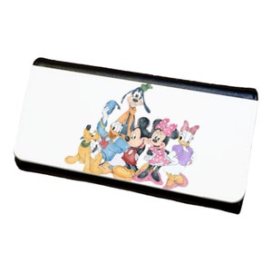 Cartera triple para mujer con diseño de pose de acuarela de Mickey y sus amigos
