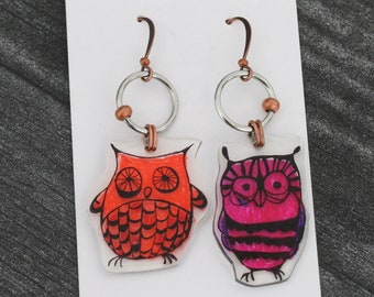 STUDIO CLEARANCE. Mismatched Owl Earrings