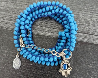 STUDIO CLEARANCE. Beaded wrap bracelets can double as necklaces. Layering jewelry.