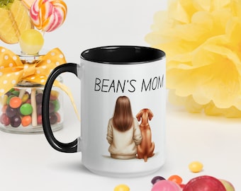 Custom Dog Mom Mug - Cute Gift Mug For Dog Moms, Mothers Day Gift, Puppy Mother, Present Doggy Mommy Personalized Customized Mug Gift 15oz