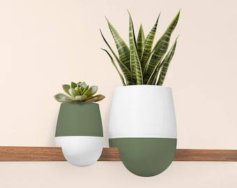 The Overhang Planter - Modern Eco-Friendly Plant Pot for Shelf or Ledge. Drip tray included!