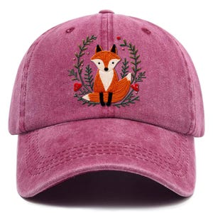 Fox Embroidered Hat | Fox Baseball Hat | Fox Embroidered Gift | Vintage Embroidered Fox | Fox Embroidered Gift | Fox Embroidery Kit