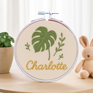 Custom Embroidery Kit | Monstera Embroidery Pattern | Wildflowers Embroidery Hand Embroidery Pattern | Custom Wildflowers  Embroidery Hoop
