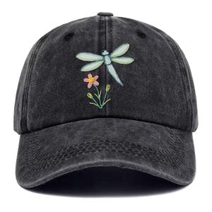 Dragonfly Embroidered Hat | Dragonfly Baseball Hat | Dragonfly Embroidered Gift | Vintage Embroidered Dragonfly| Dragonfly Embroidered Gift