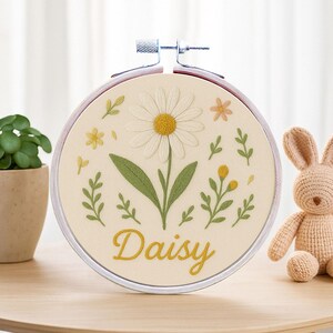 Custom Embroidery Kit | Daisy Embroidery Pattern | Wildflowers | Wildflowers Embroidery Hand Embroidery Pattern | Custom Embroidery Hoop