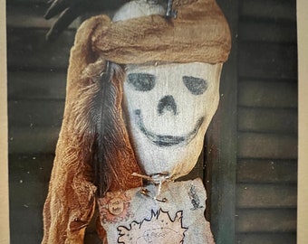 OOP Primitive Pirate Doll MakeDo Pattern Halloween Skeleton Doll Pattern Cloth Doll Pattern Halloween Sewing Pattern Halloween Decor Pattern