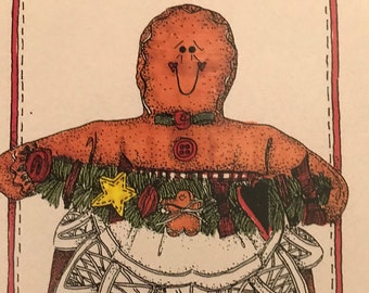 Primitive Gingerbread Doll PATTERN Primitive Christmas Pattern Primitive Crafts Cloth Doll Pattern Sewing Pattern-OOP