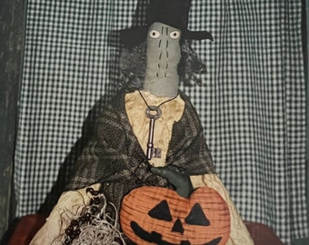 Primitive Witch Doll Pattern JOL Pumpkin Doll Pattern Stitchery Doll Pattern Witch Doll Pattern Cloth Doll Pattern Halloween Sewing Pattern